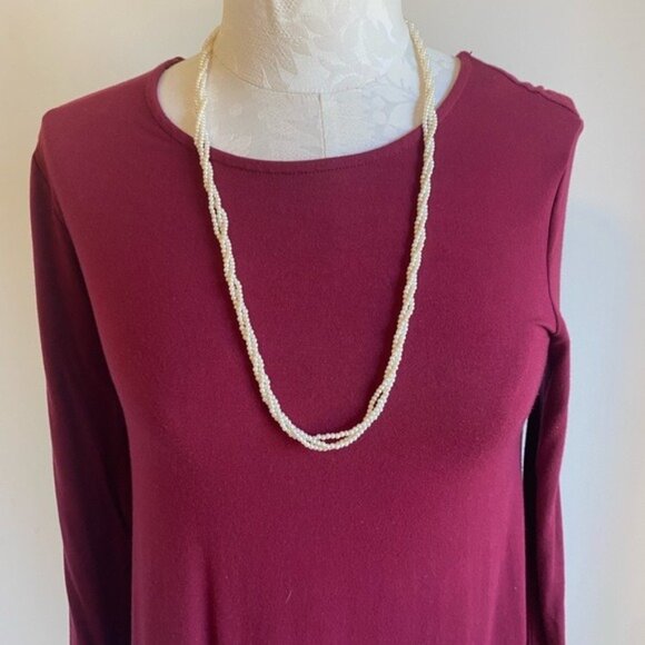 Old Navy Cranberry Long Sleeve Swing Dress Size S - Picture 4 of 8